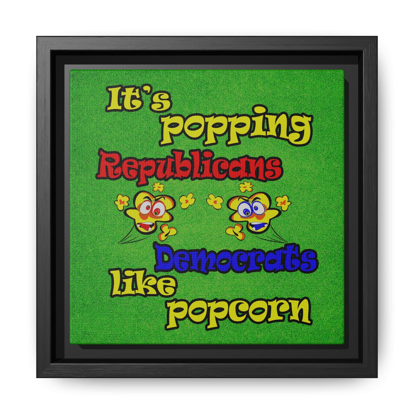 popping like popcorn - framed canvas art (green turf)