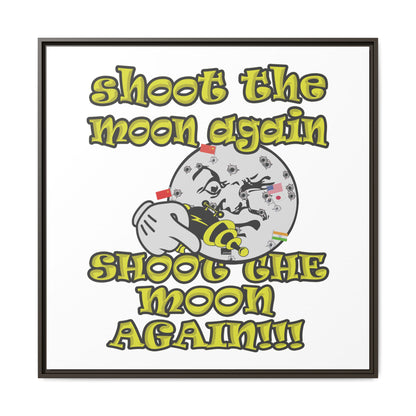 shoot the moon again - framed canvas art (white)