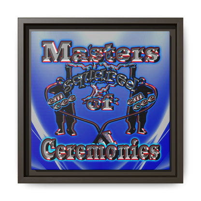 em cee squared - framed canvas art (blue-white wave)