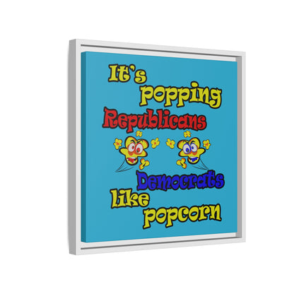 popping like popcorn - framed canvas art (turquoise)