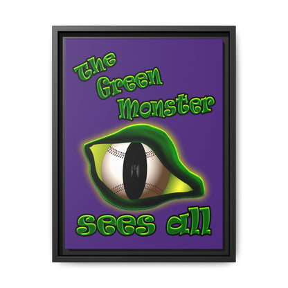 green monster - framed canvas art (purple)
