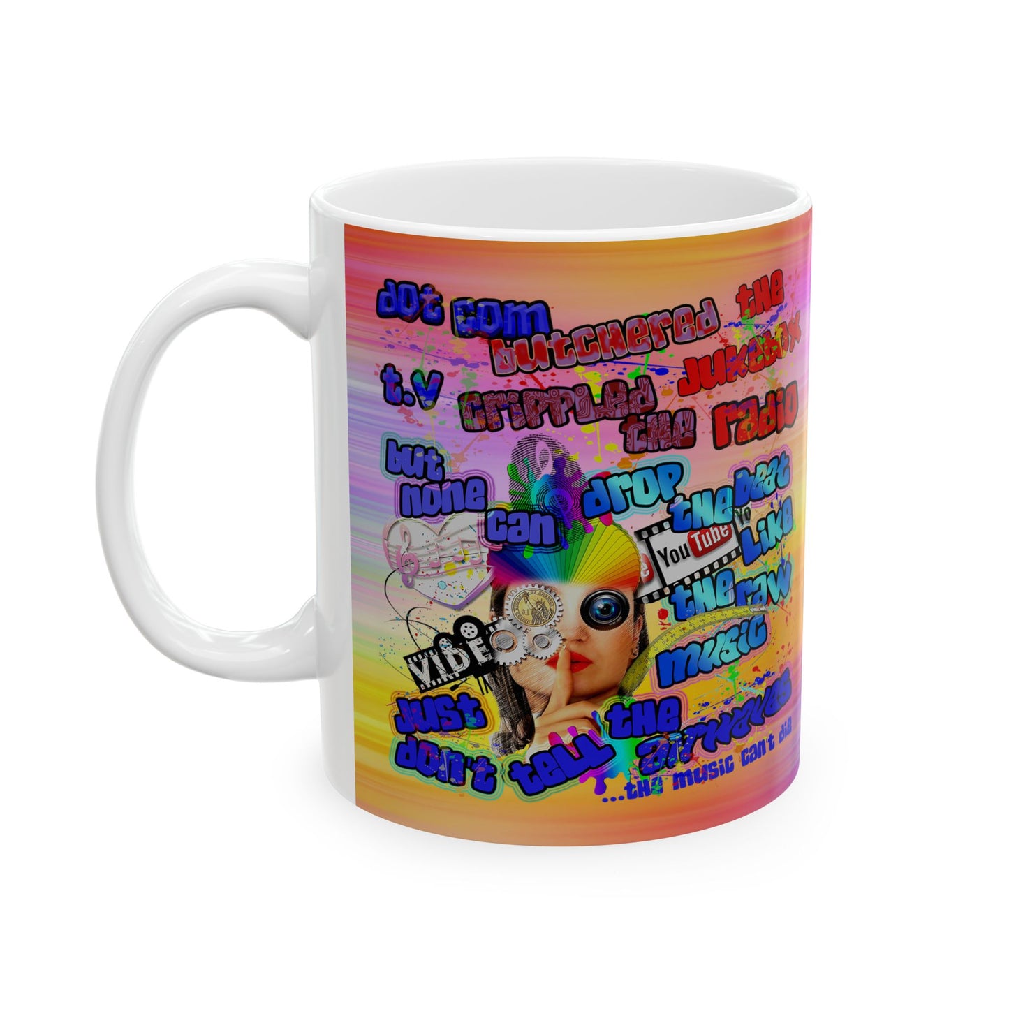 drop the beat - White Mug (color blur)