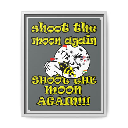 shoot the moon again - framed canvas art (dark grey)