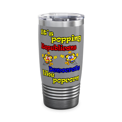 popping like popcorn - Ringneck Tumbler, 20oz (grey)