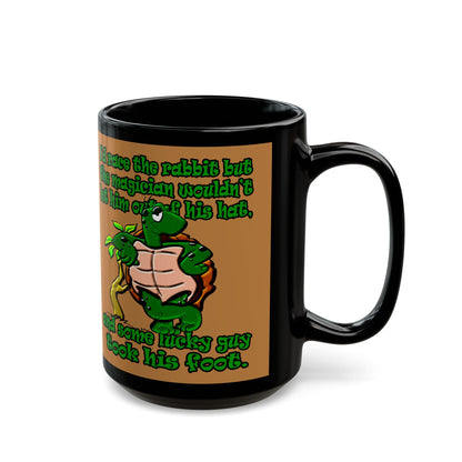 turtle race - Black Mug (light brown)