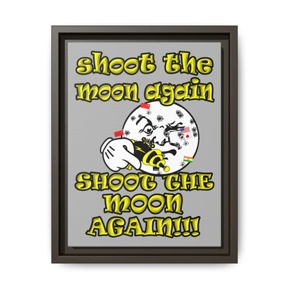 shoot the moon again - framed canvas art (light grey)