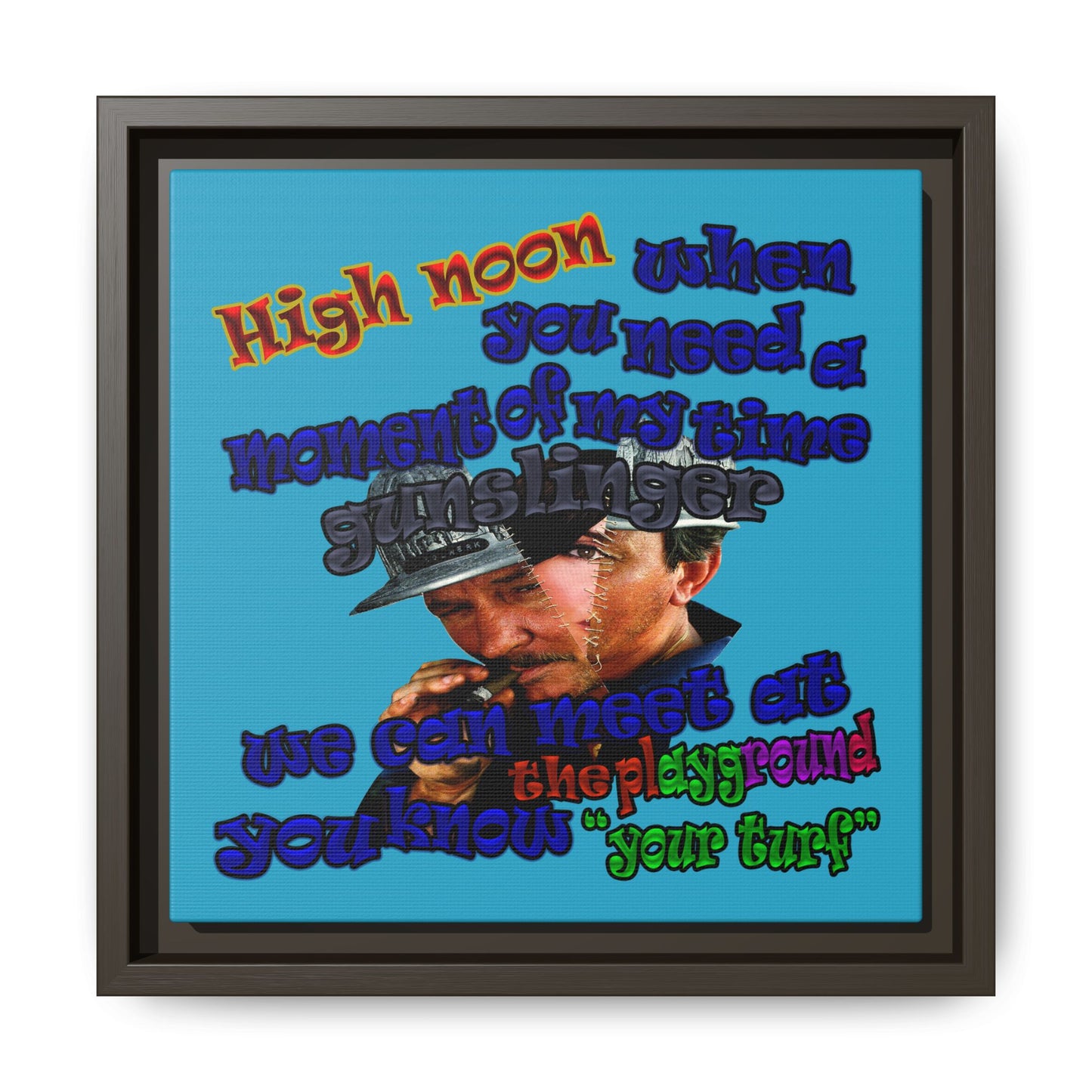 high noon - framed canvas art (turquoise)