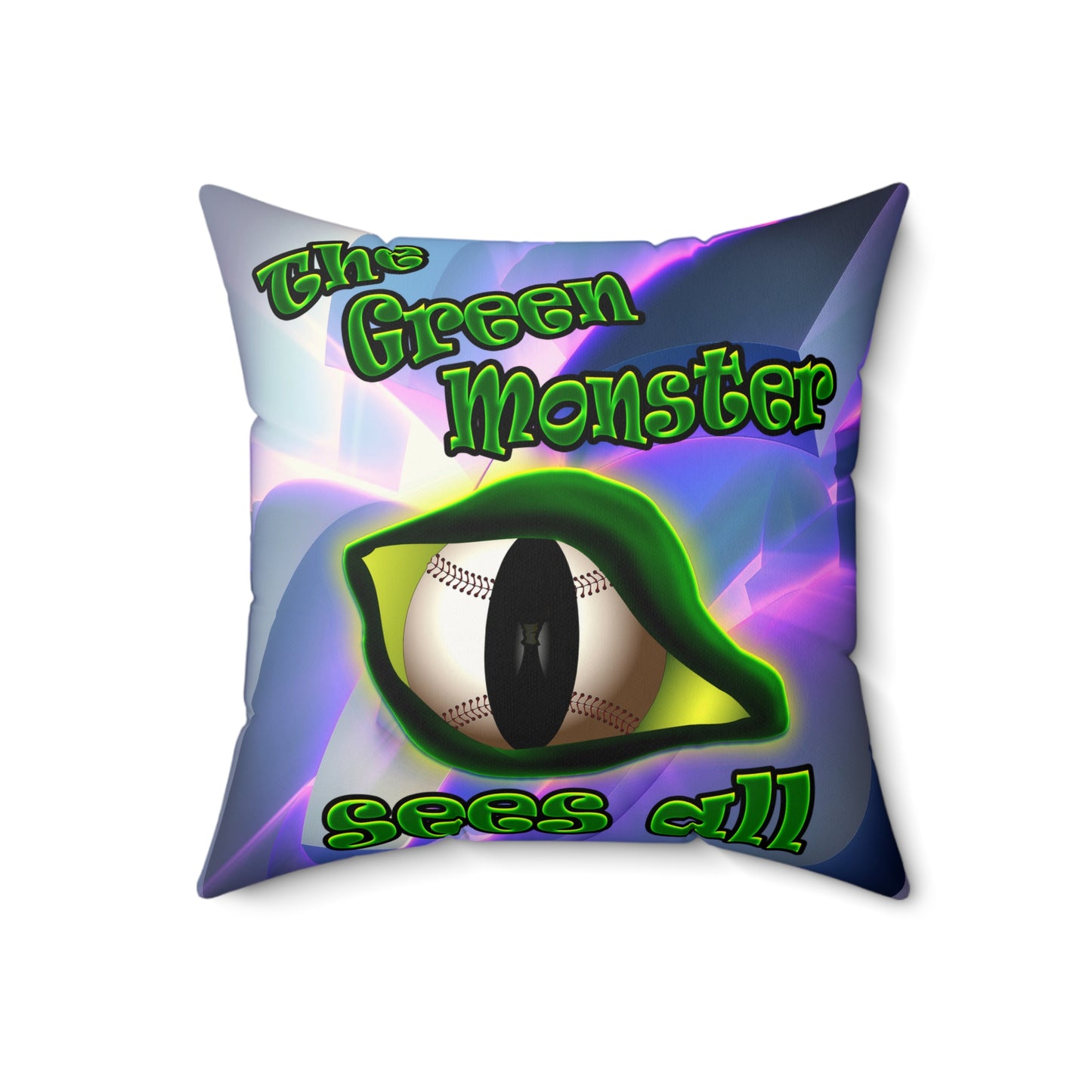 green monster - Faux Suede Square Pillow - (grey-pink wave)