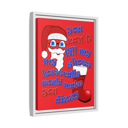 santa's shoes - framed canvas art (red)
