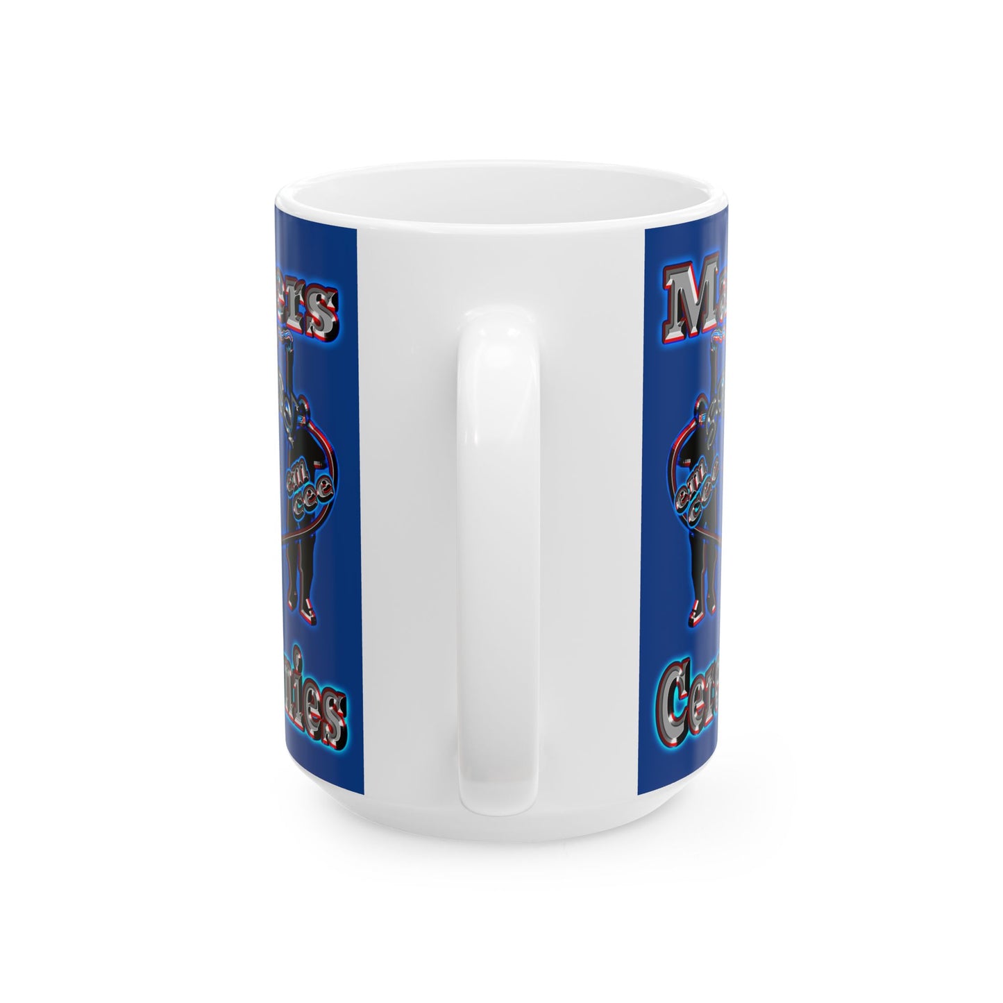 em cee squared - White Mug (dark blue)