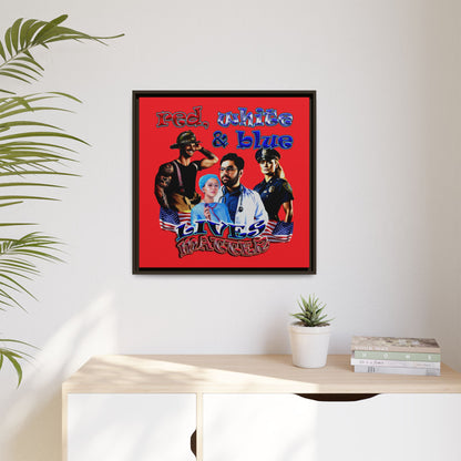 rw&b lives matter - framed canvas art (red)