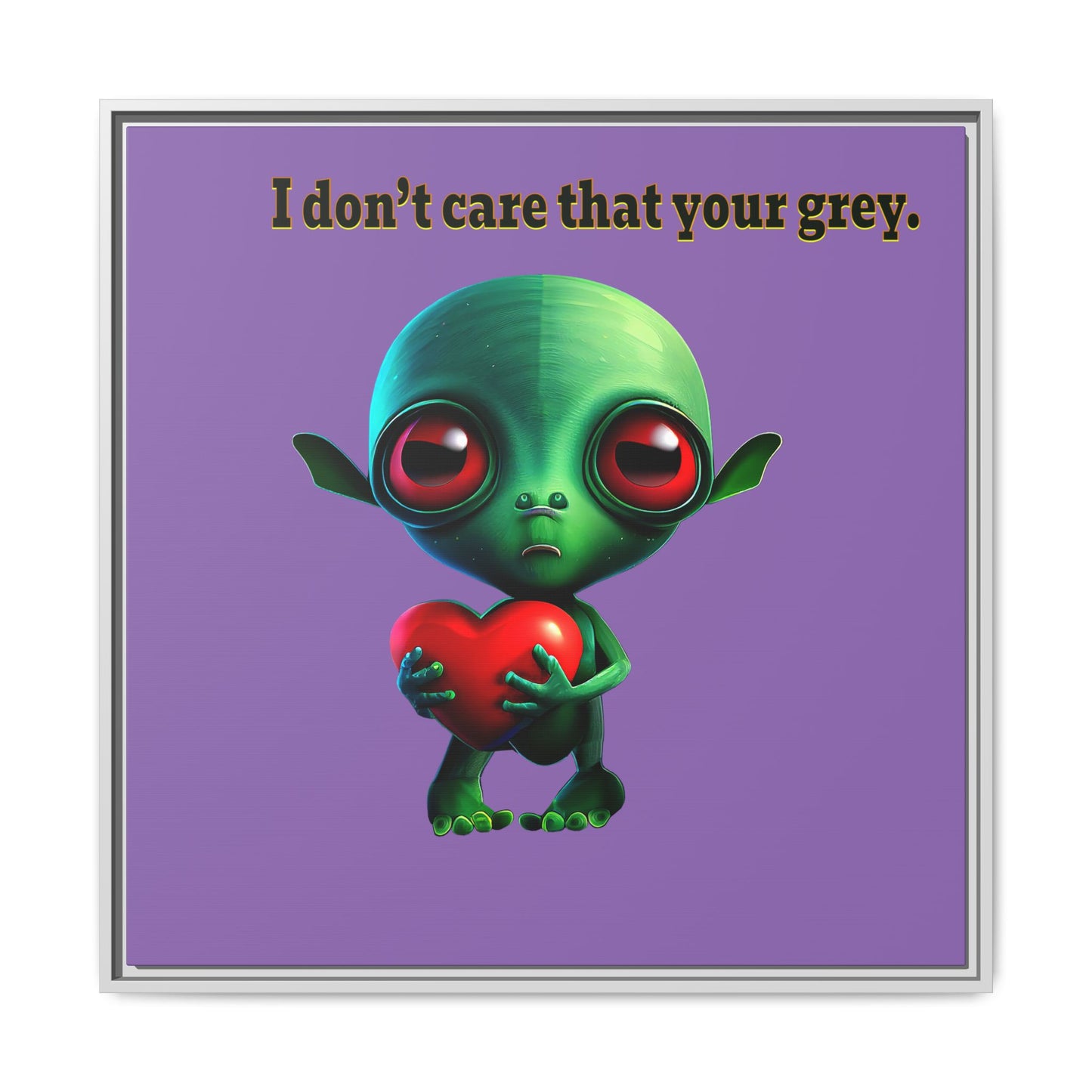 I don't care that your grey - framed canvas art (light purple)