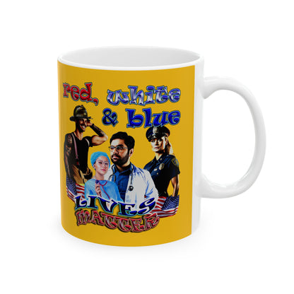 rw&b lives matter - White Mug (yellow)