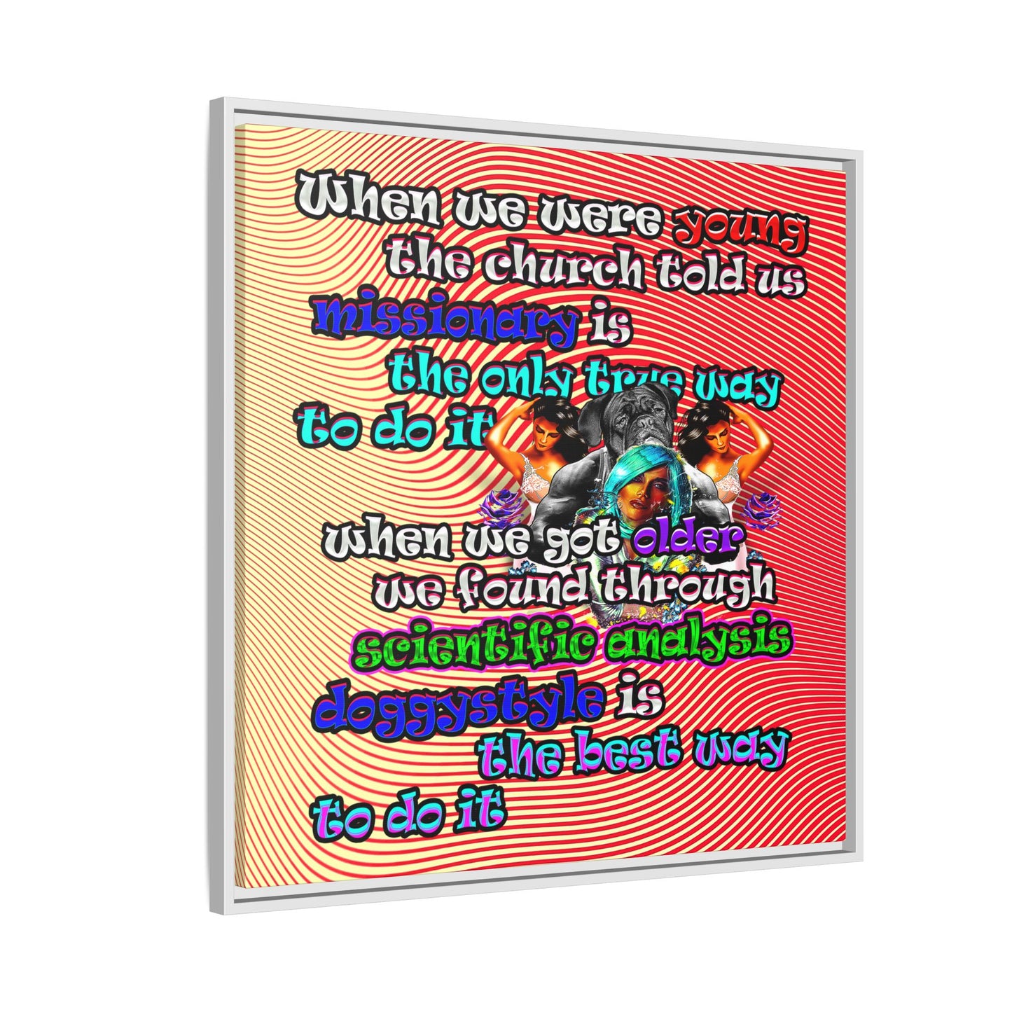 doggystyle - framed canvas art (yellow-orange wave)