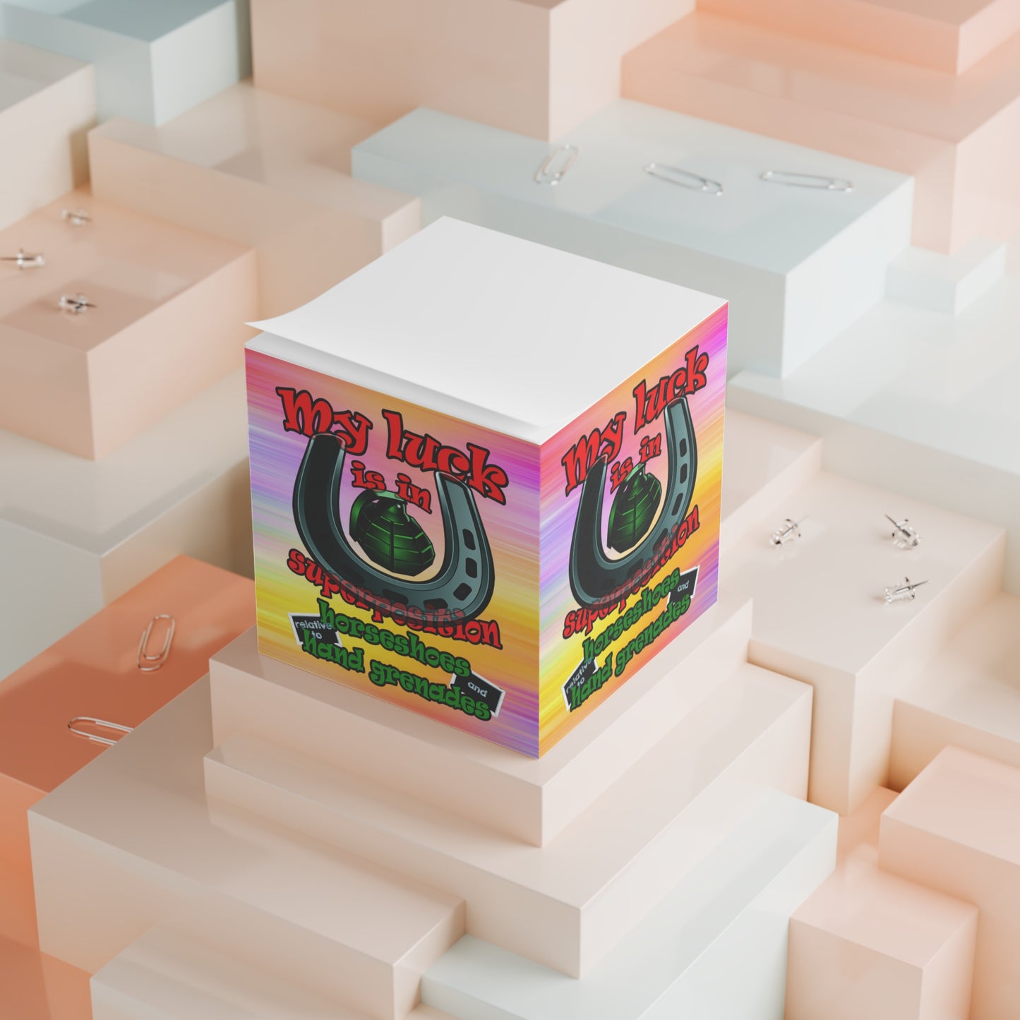 my luck - note cube (color blur)