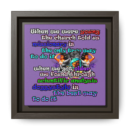 doggystyle - framed canvas art (light purple)