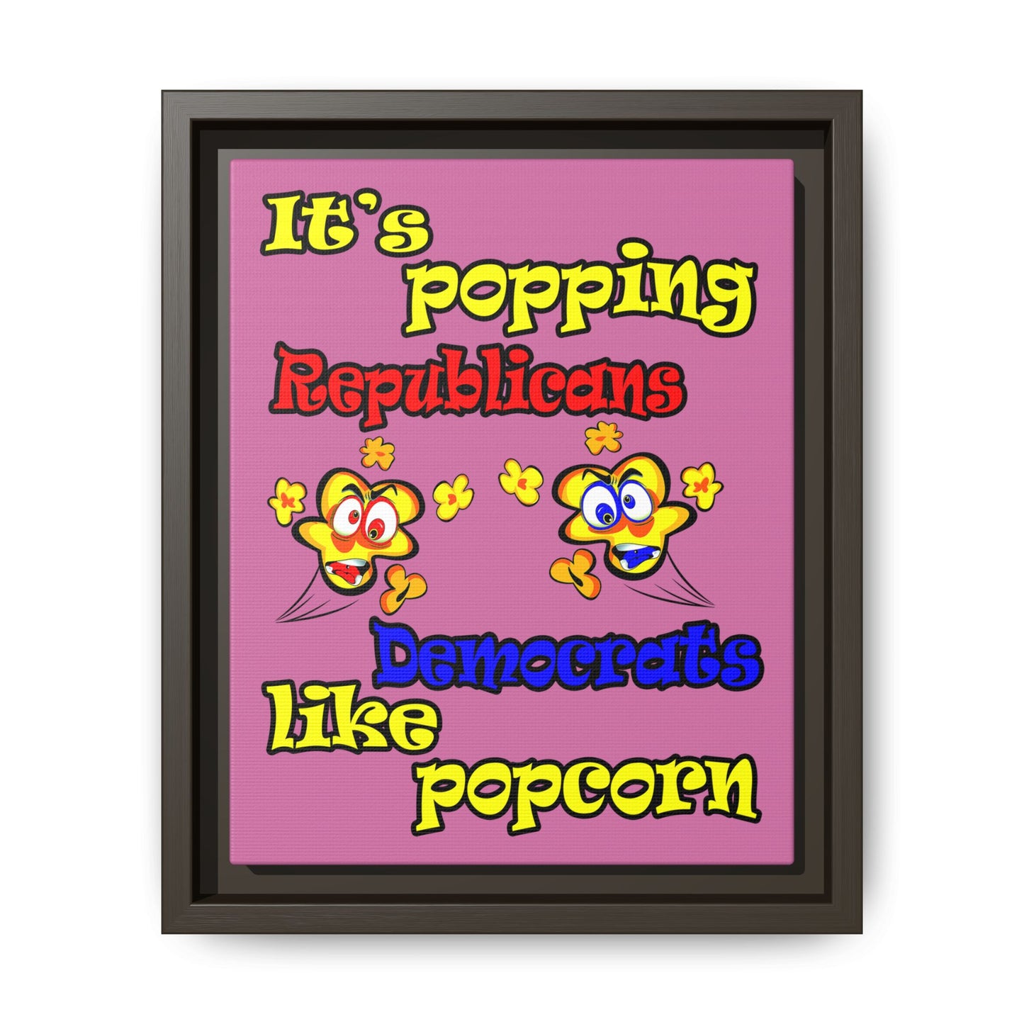 popping like popcorn - framed canvas art (light pink)
