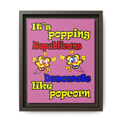 popping like popcorn - framed canvas art (light pink)