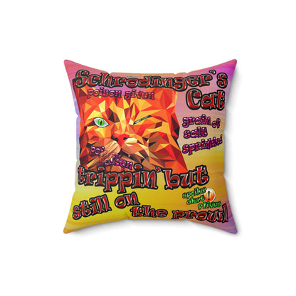 schrodinger's cat - Spun Polyester Square Pillow - (color blur)