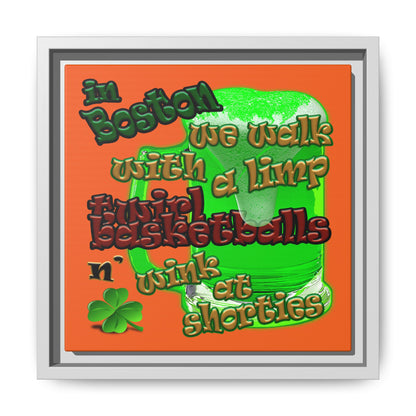 celtics logo - framed canvas art (orange)