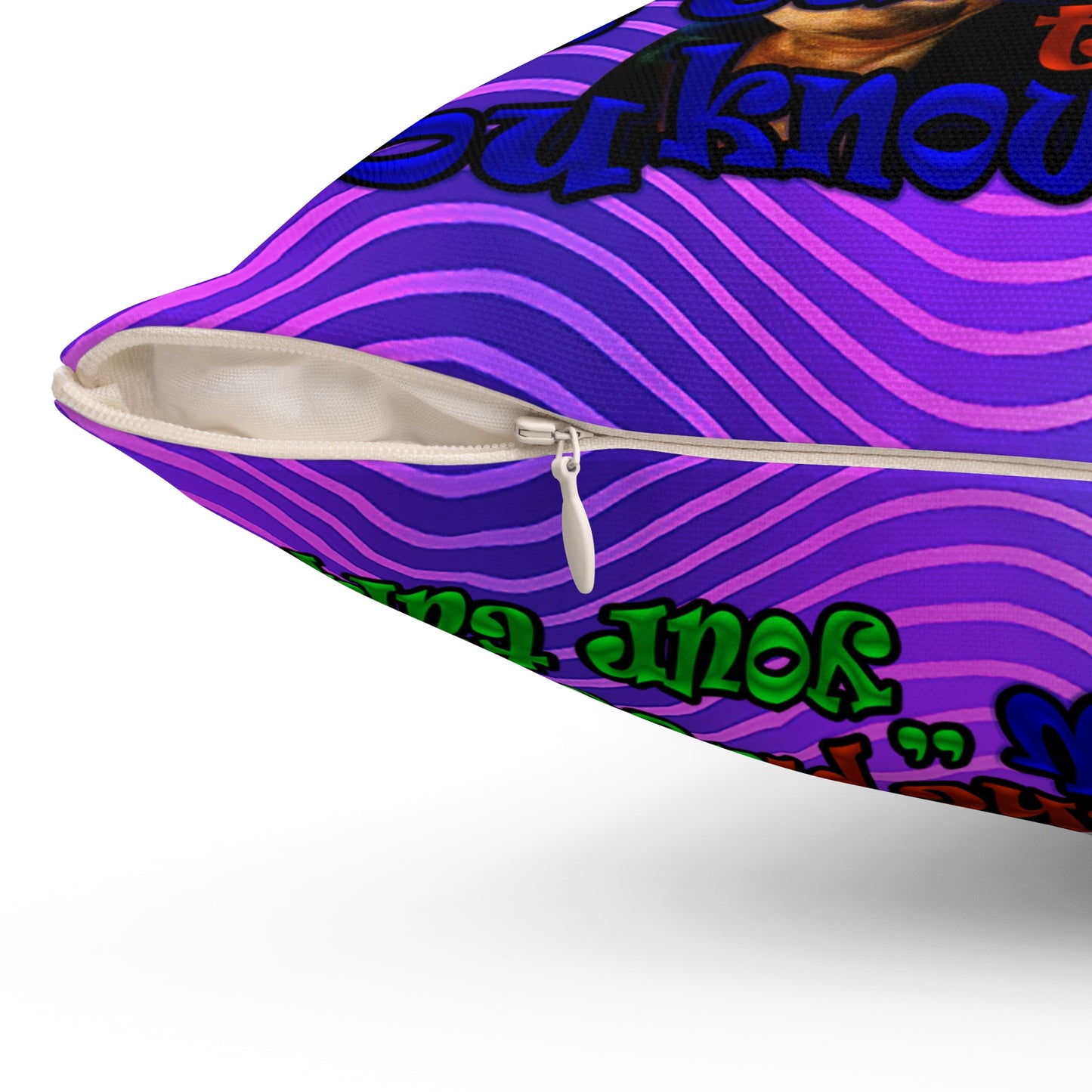 high noon - Spun Polyester Square Pillow - (purple wave)