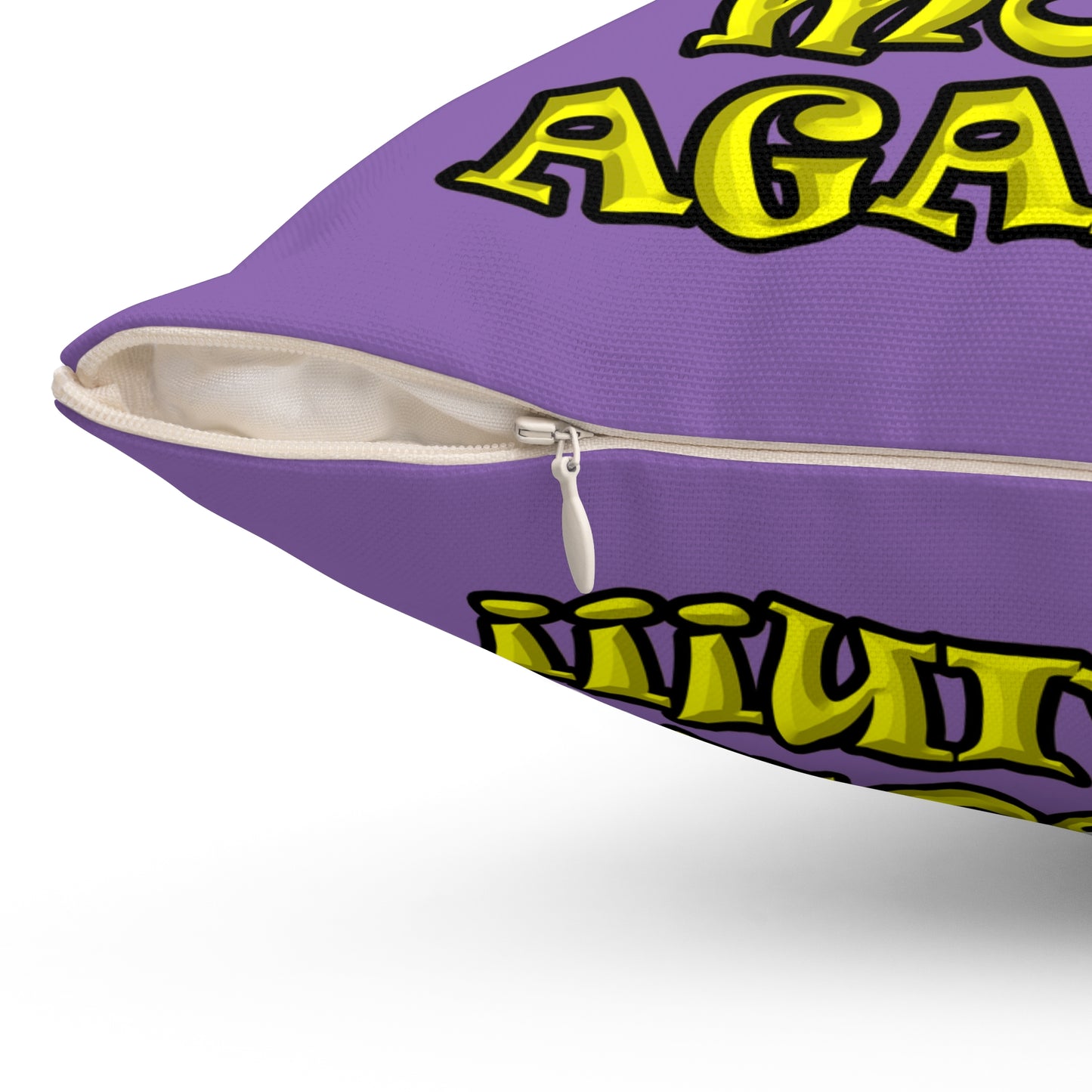 shoot the moon again - Spun Polyester Square Pillow - (light purple)