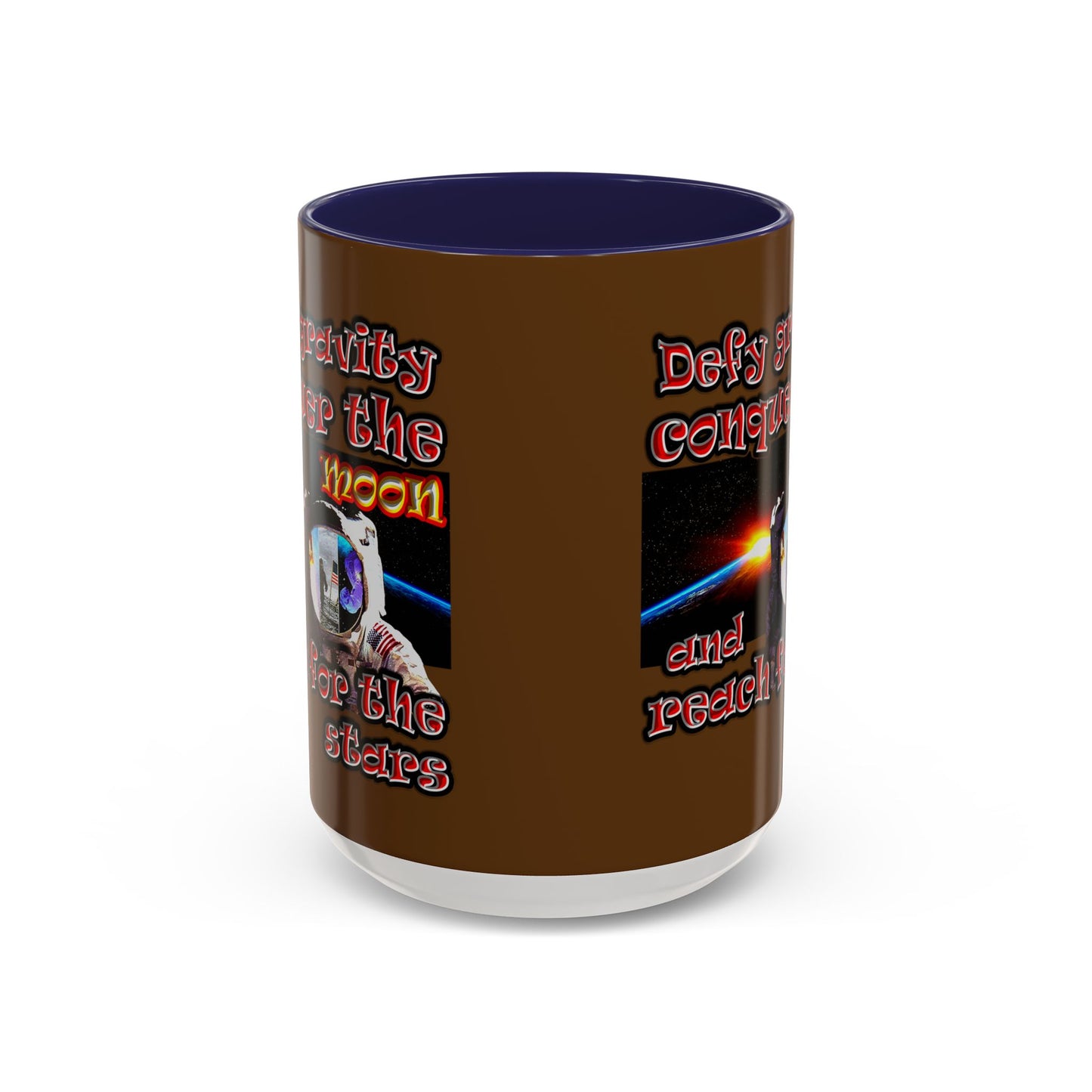 defy conquer reach - Accent Mug (brown)