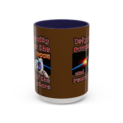 defy conquer reach - Accent Mug (brown)