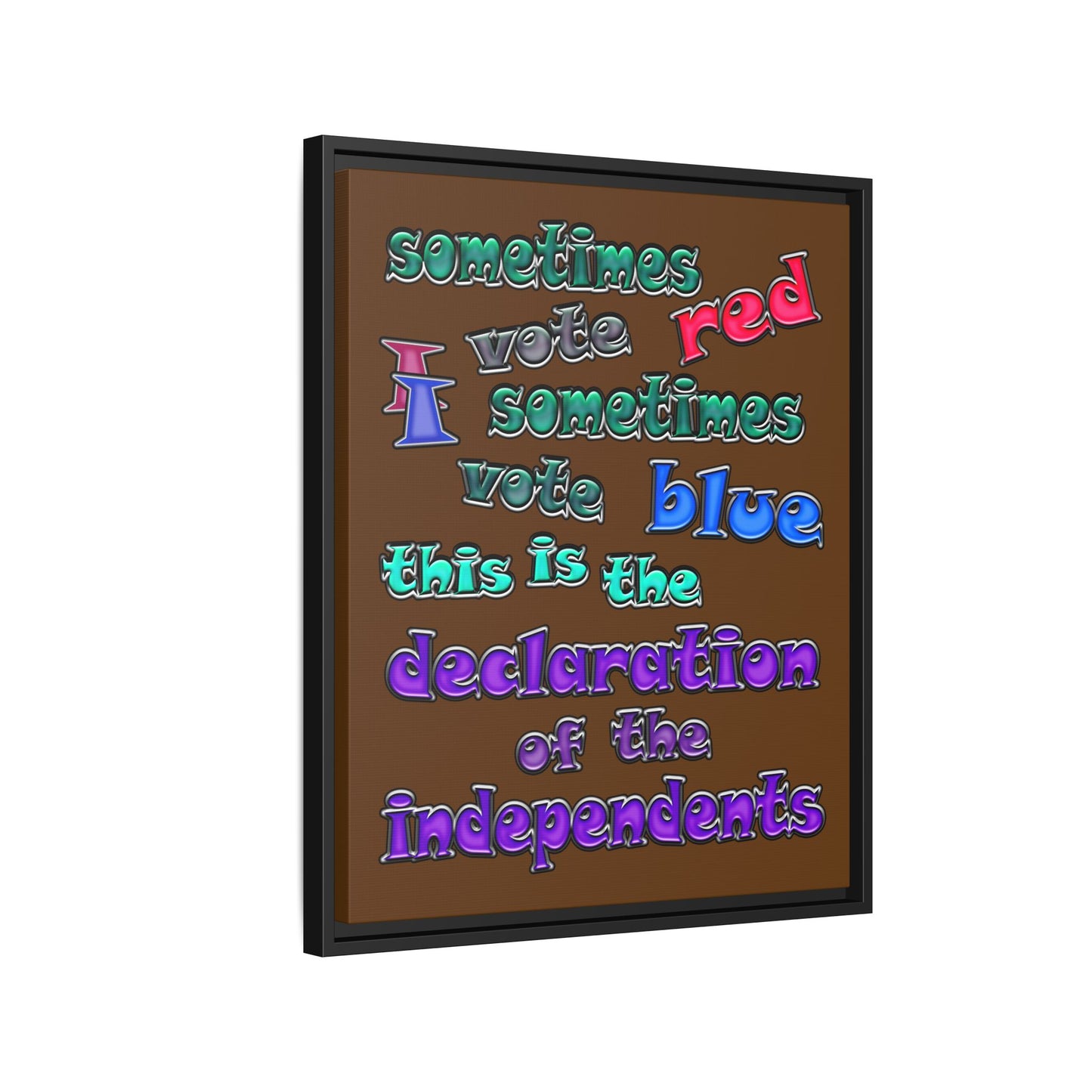 declaration of the independents - framed canvas art (brown)
