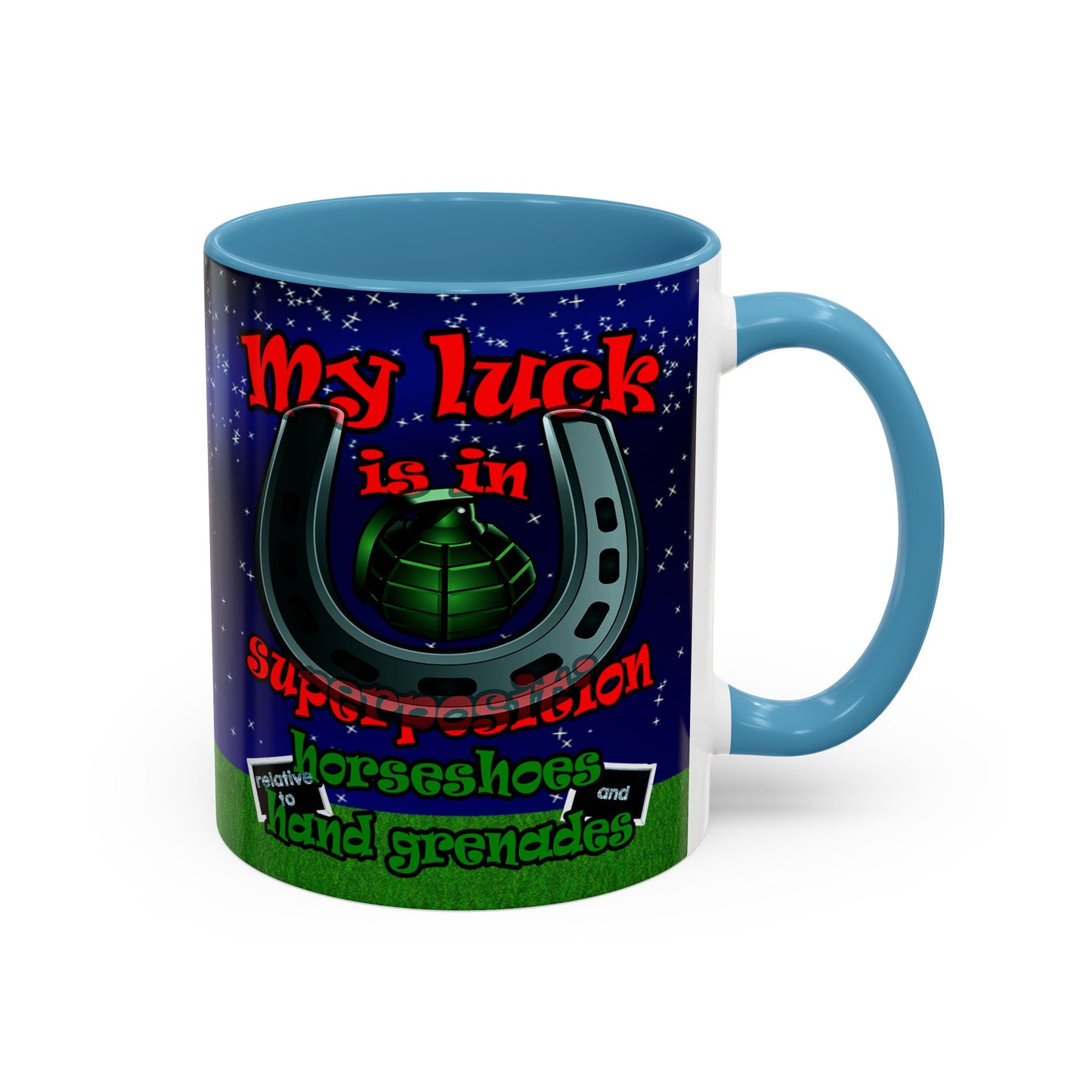 my luck - Accent Mug ('snoops' background)