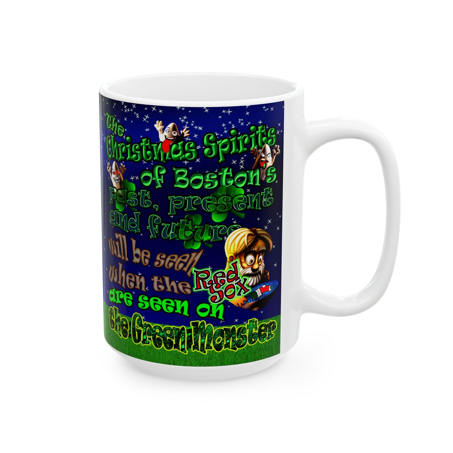 christmas spirits of boston - White Mug ('snoops' background)