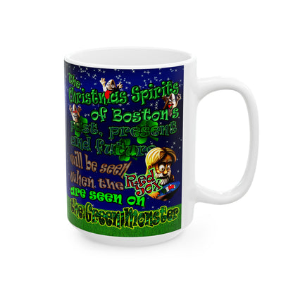 christmas spirits of boston - White Mug ('snoops' background)