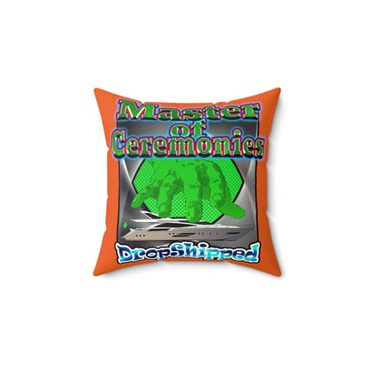 logo - Faux Suede Square Pillow - (orange)