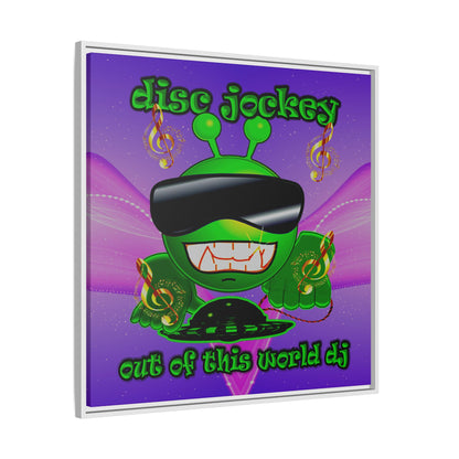 disc jockey - framed canvas art (purple-pink wave)