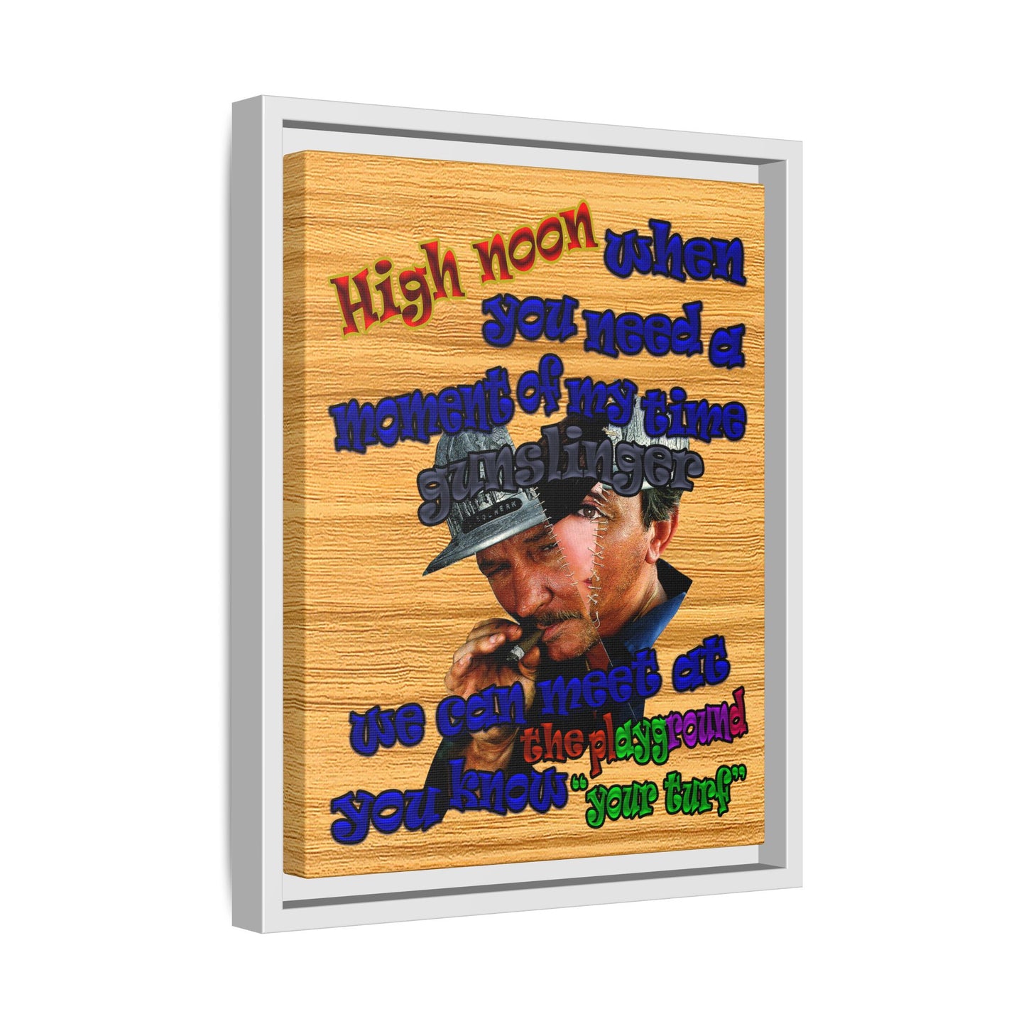 high noon - framed canvas art (butterscotch wood finish)