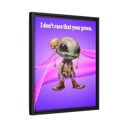 I don't care that your green - framed canvas art (purple-pink wave)