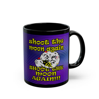 shoot the moon again - Black Mug (purple wave)