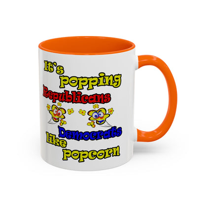 popping like popcorn - Accent Mug (white)