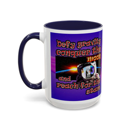 defy conquer reach - Accent Mug (purple-pink wave)