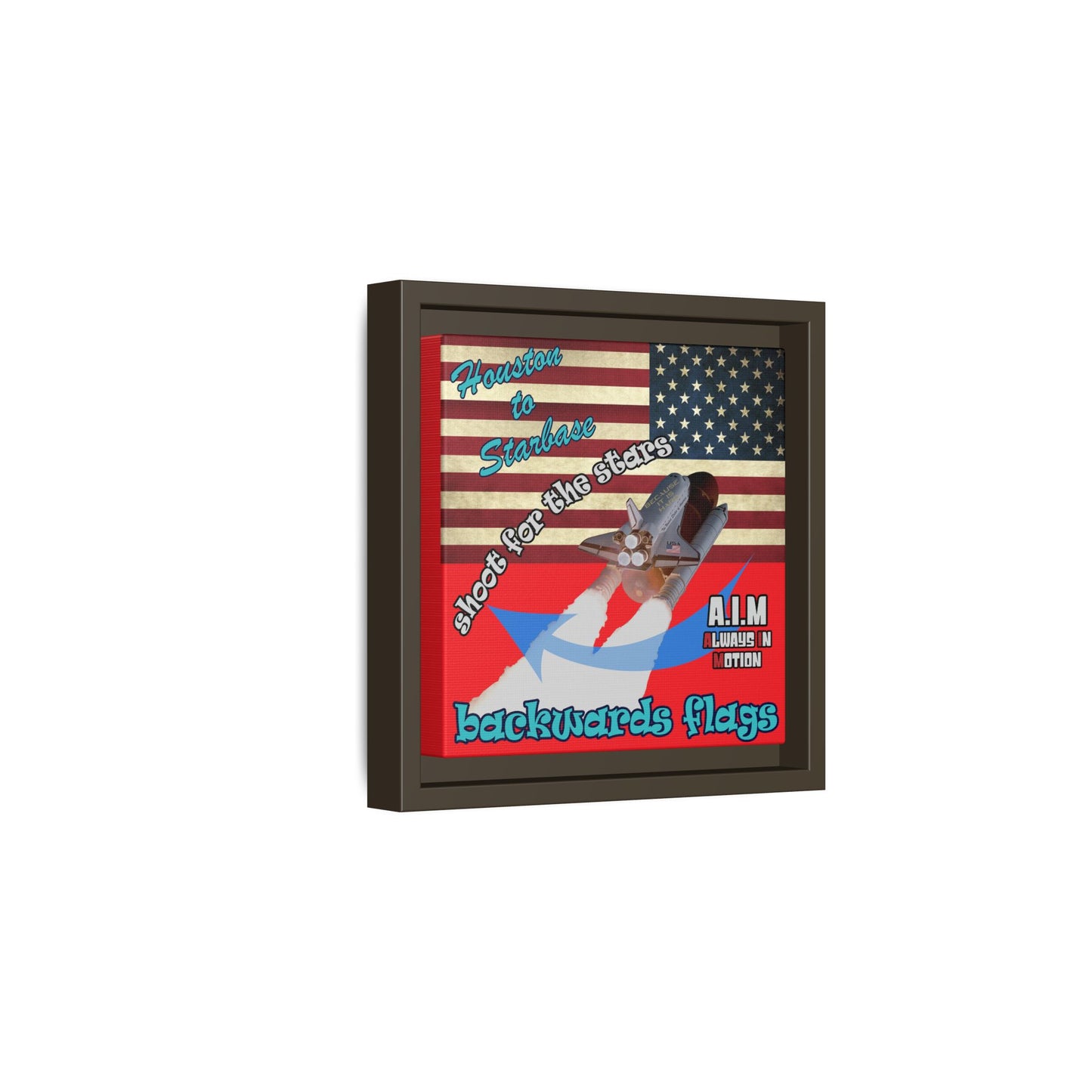 shoot for the stars - framed canvas art (red)