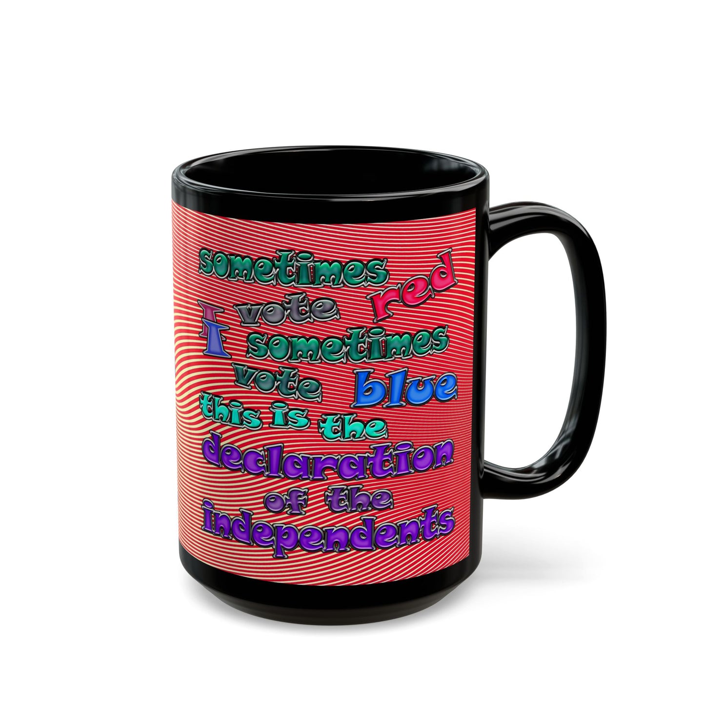 declaration of the independents - Black Mug (yellow-orange wave)