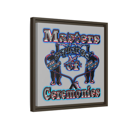 em cee squared - framed canvas art (light grey)