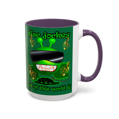 disc jockey - Accent Mug (dark green)