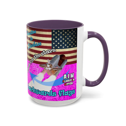 shoot for the stars - Accent Mug (pink swirl)