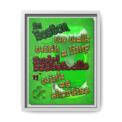 celtics logo - framed canvas art (green turf)