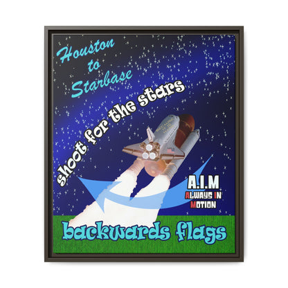 shoot for the stars - framed canvas art ('snoops' background)