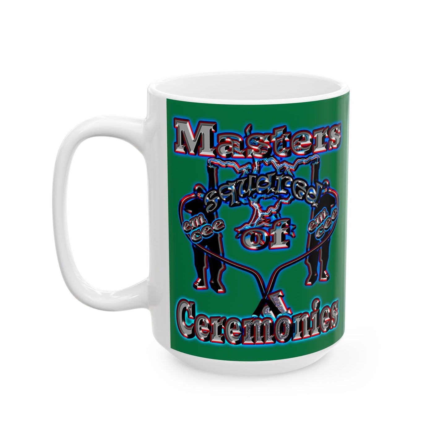 em cee squared - White Mug (dark green)