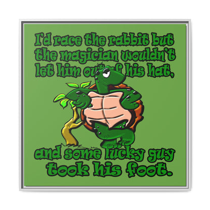 turtle race - framed canvas art (green)