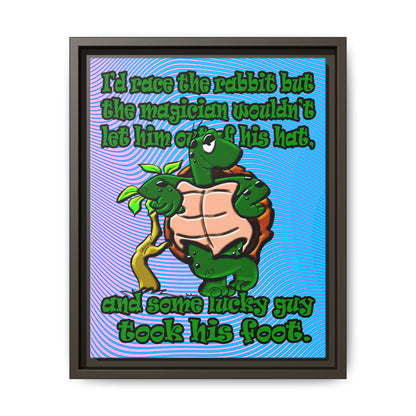 turtle race - framed canvas art (light blue-purple wave)