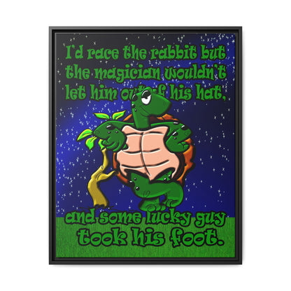 turtle race - framed canvas art ('snoops' background)